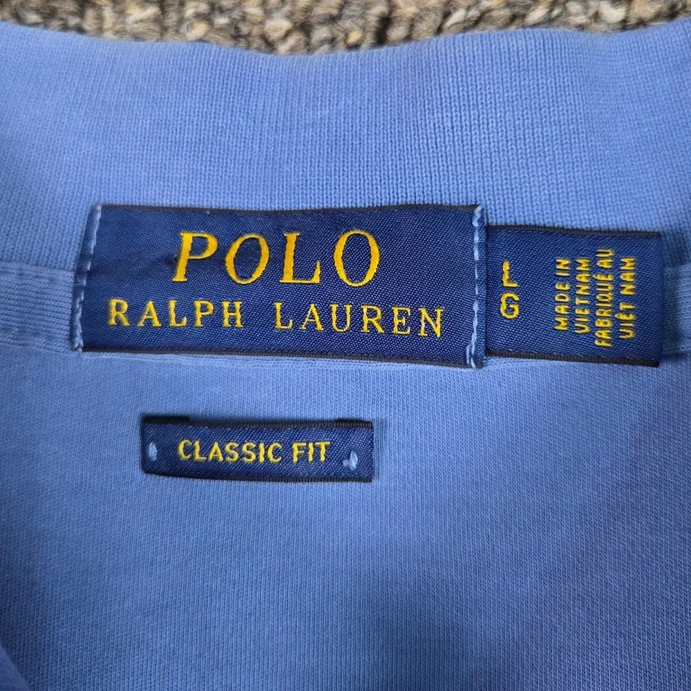 Polo Ralph Lauren Polo Shirt Mens Large Blue Classic Fit Short Sleeve Cotton